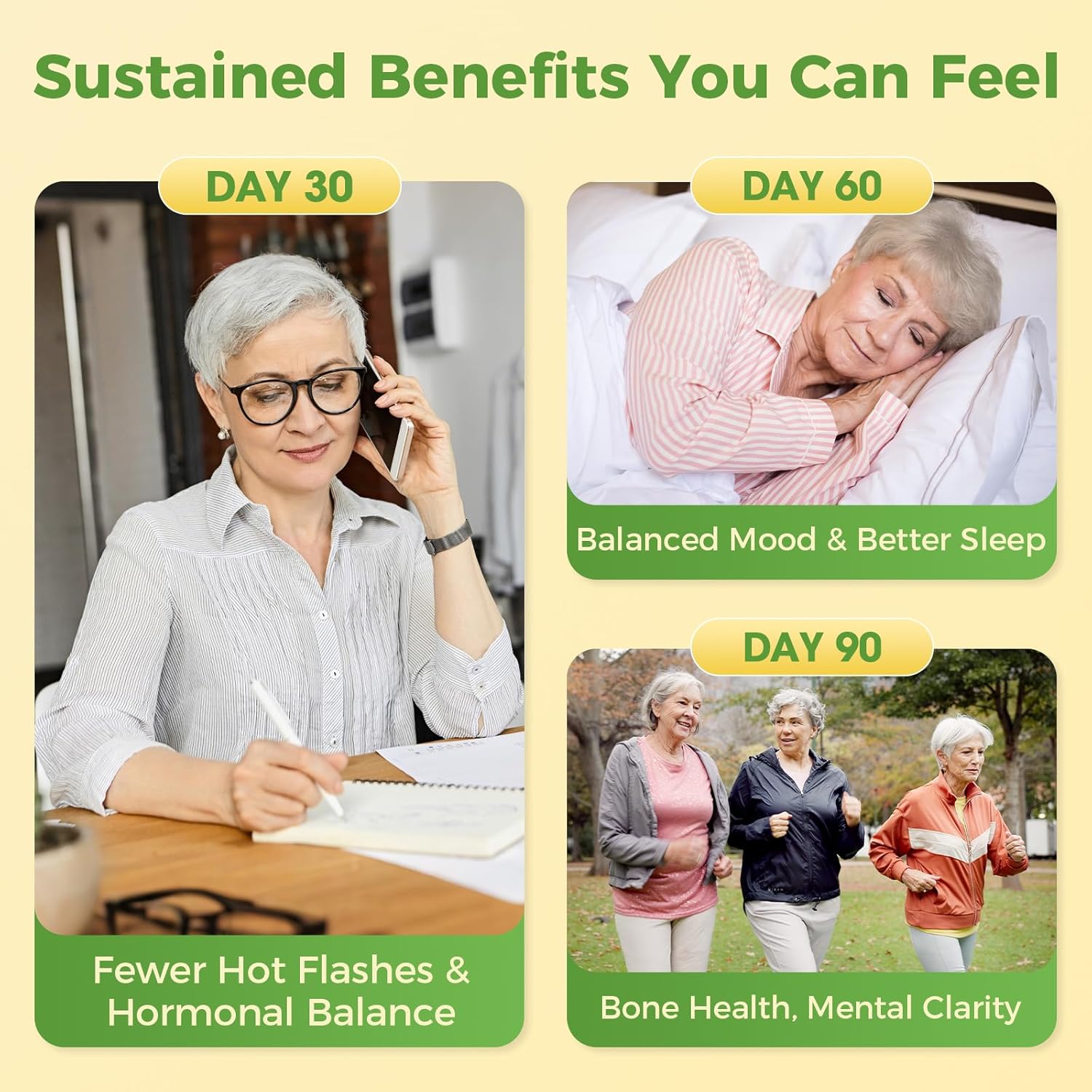 GREENPEOPLE Menopause Supplements for Women - Black Cohosh & Ashwagandha for Hot Flashes, Night Sweats, Mood Swings, Hormonal Balance Support,10 Billion CFU Probiotic - 120(2 Packs) Capsules Vegan - Image 3