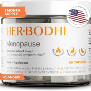 Her Bodhi Meno- Menopause Hormonal Balance for Women, Estrogen Soy Isoflavones Menopause Supplement for Women, Ashwagandha, Black Cohosh Hot Flashes Menopause Relief, Night Sweats Relief 60Caps