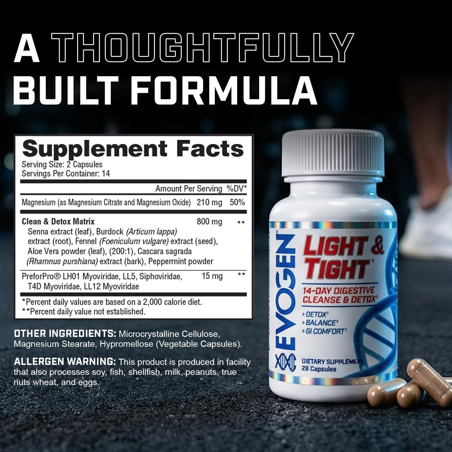 Evogen Light & Tight | GLP-1 Support | 14 Day Colon Cleanser & Detox for Weight Loss | Gut Cleanse | Body Detox Pills for Men & Women | Immune Health, Boost Energy & Improves Nutrient Absorption. - Image 7