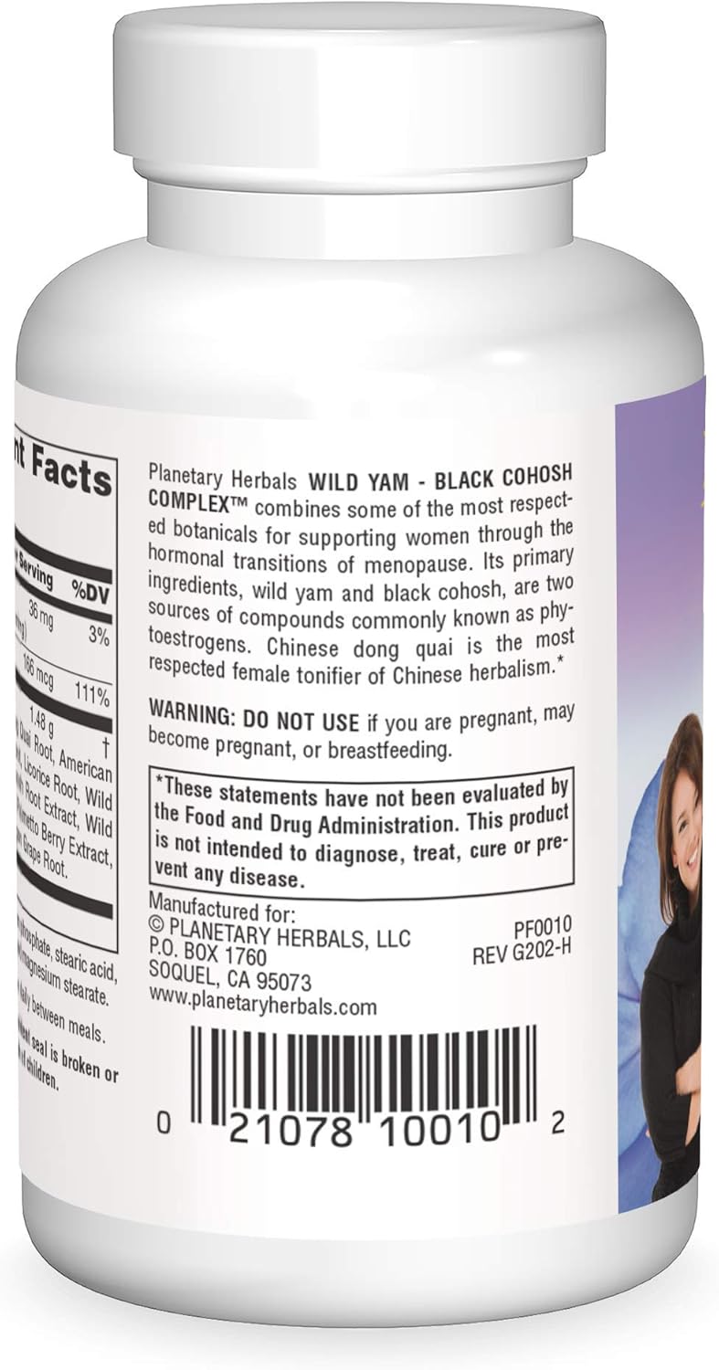 Planetary Herbals Wild Yam-Black Cohosh Complex Tablets, 60 Count - Image 2
