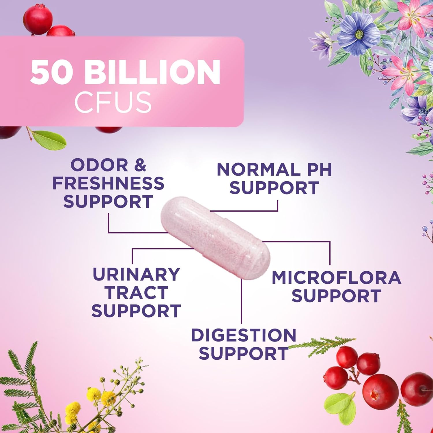 Probiotics for Women - Probiotic Blend 50 Billion CFU Per Cap - 16 Feminine Health Strains Women's Probiotic - Prebiotic for Vaginal PH Balance, Urinary UT Health Support - Bottled USA - 60 Capsules - Image 5