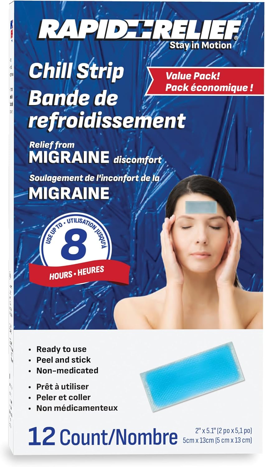 Rapid Relief Adult Cooling Gel Strips, 12 Pack – Fever Patch & Cooling Pads for Headache, Migraine & Hot Flash Relief - Image 6