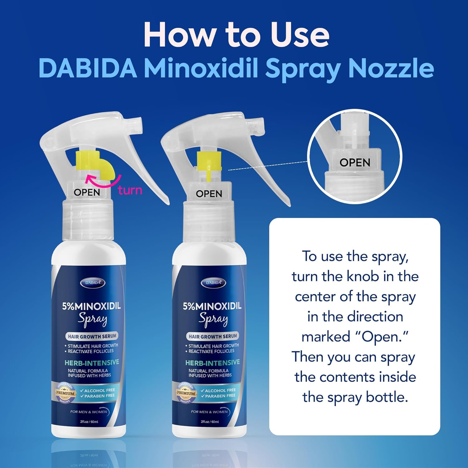 5% Minoxidil Hair Regrowth Spray : Minoxidil for Women Hair Growth Treatment, Minoxidil 5 percent for Men Beard Growth - 60ml - Image 3