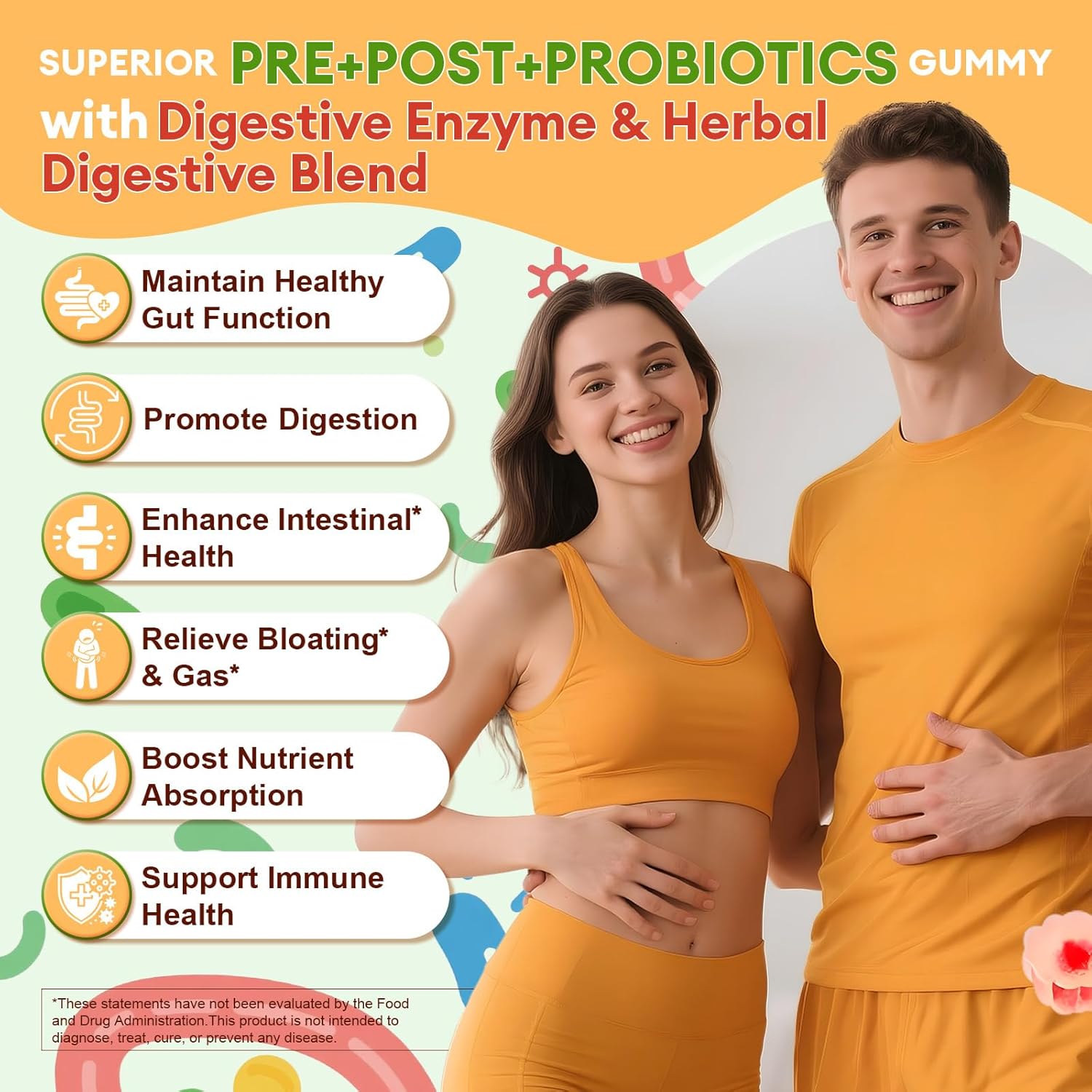 Totaria Sugar Free 5-in-1 Probiotic Prebiotic Postbiotic Gummy, 36 Strains Probiotics for Women Men with Digestive Enzymes, Peppermint, Complete Immune, Gut & Digestive Support, Vegan, 60 Counts - Image 4