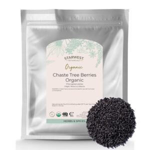Starwest Botanicals Organic Chaste Tree Berries Whole, 1 Lb