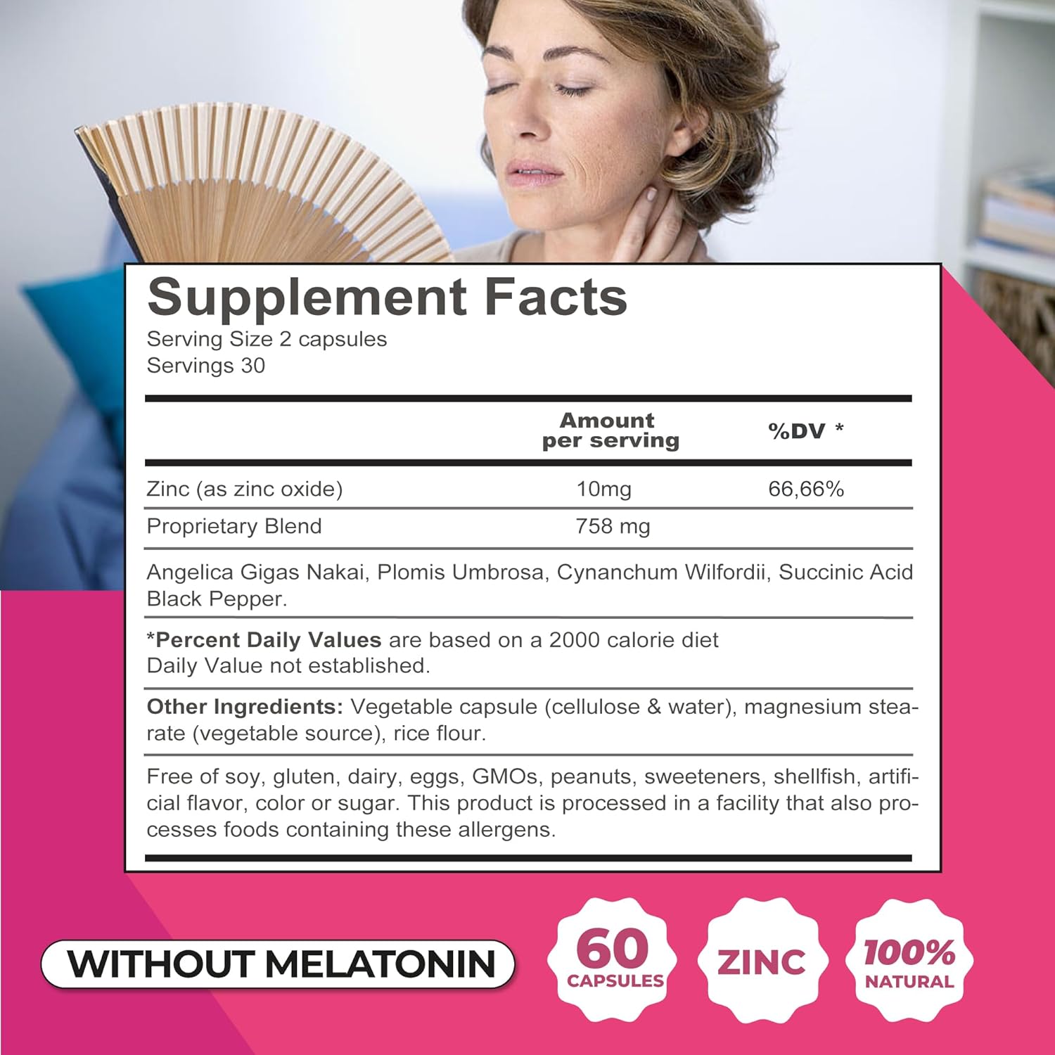 ZENZSUAL Bye Bye Menopause Supplements for Women – Natural Menopause Support for Hot Flashes, Night Sweats, Mood Swings & Hormone Balance – Melatonin-Free, Vegan, Estrogen-Free Formula – 60 Capsules - Image 5