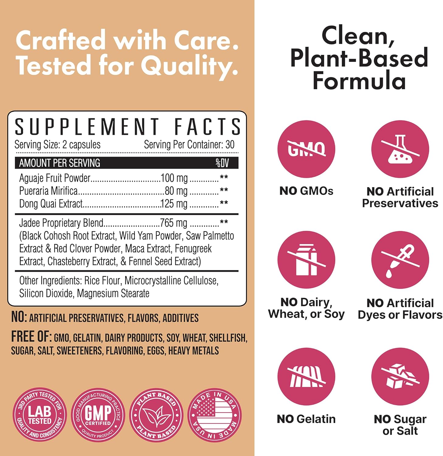 Smart Weight Gainer for Women – Booty Pills, Curves & Shape Support for Healthy Weight Gain, Hips & Glutes – Easy Alternative to Shakes – 60 Pills with Aguaje, Pueraria Mirifica, Dong Quai & more - Image 6
