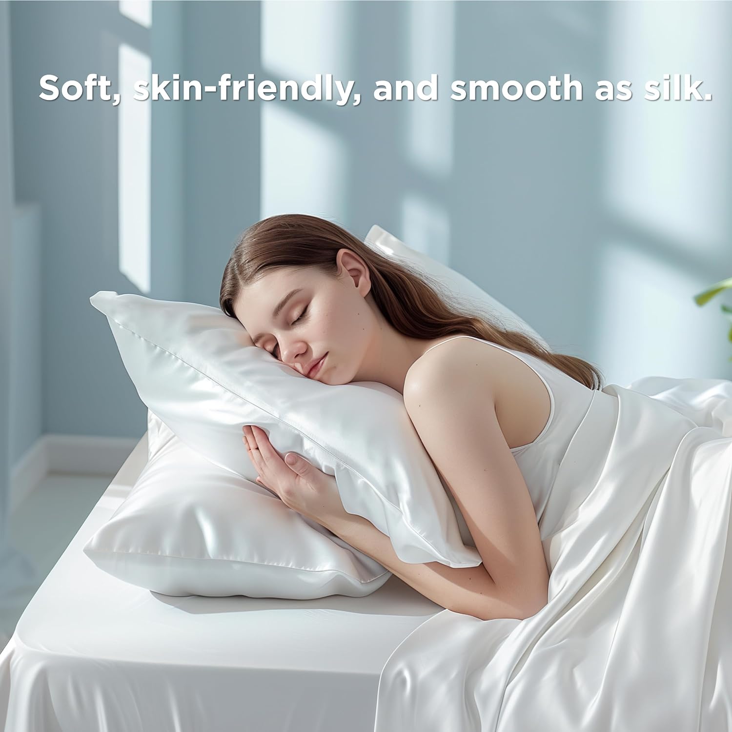 Bedsure White Pillow Cases Set of 2, Cooling Pillow Cases Queen, Rayon Derived from Bamboo Queen Pillowcases, PureWoven Soft Valentines Pillow Covers with Envelope Closure, Gifts, 20x30 Inches - Image 9