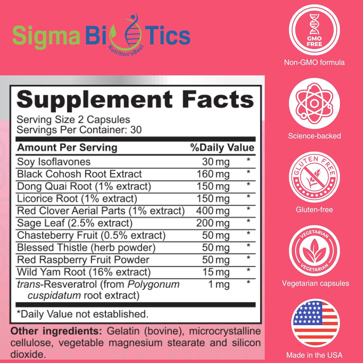 Women’s Hormone Balance Support - Herbal Supplement for Menopause, Hormonal & Reproductive Health - Non-GMO Supplements with Soy Isoflavones, Black Cohosh, Dong Quai - 60 Capsules - Image 8