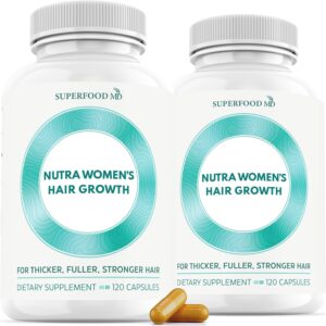 Women's Balance Hair Growth Supplements, Ages 45 and Up, Customer Proven for Visibly Thicker Hair and Scalp Coverage, Soy-Free, Made with 26 Ingredients including Beta Carotenes - 2 Month Supply