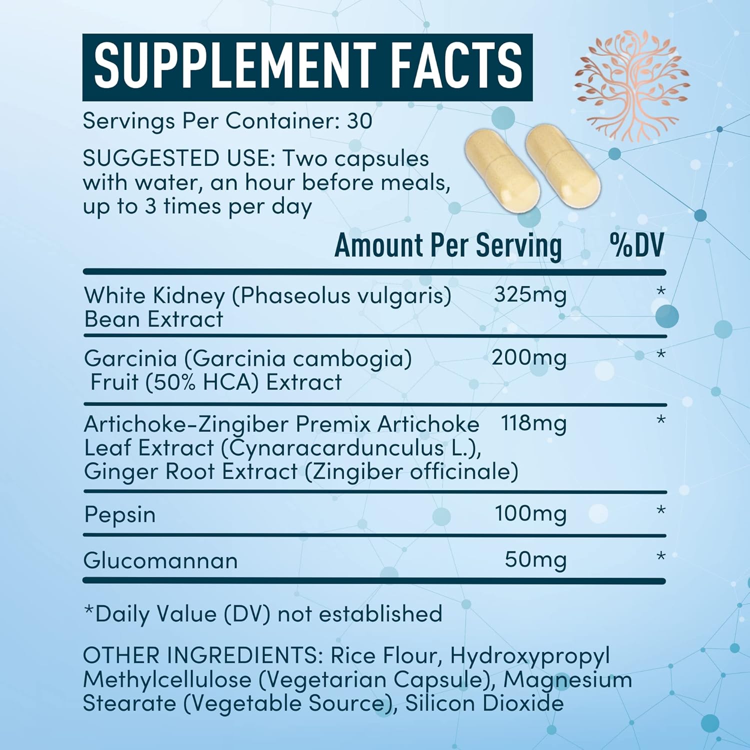 Appetite Suppressant for Weight Loss - Garcinia Cambogia Weight Loss Pills, White Kidney Bean Extract, Artichoke, Glucomannan - Hunger & Craving Suppressant, Metabolism Booster - 60 Veggie Diet Pills - Image 5