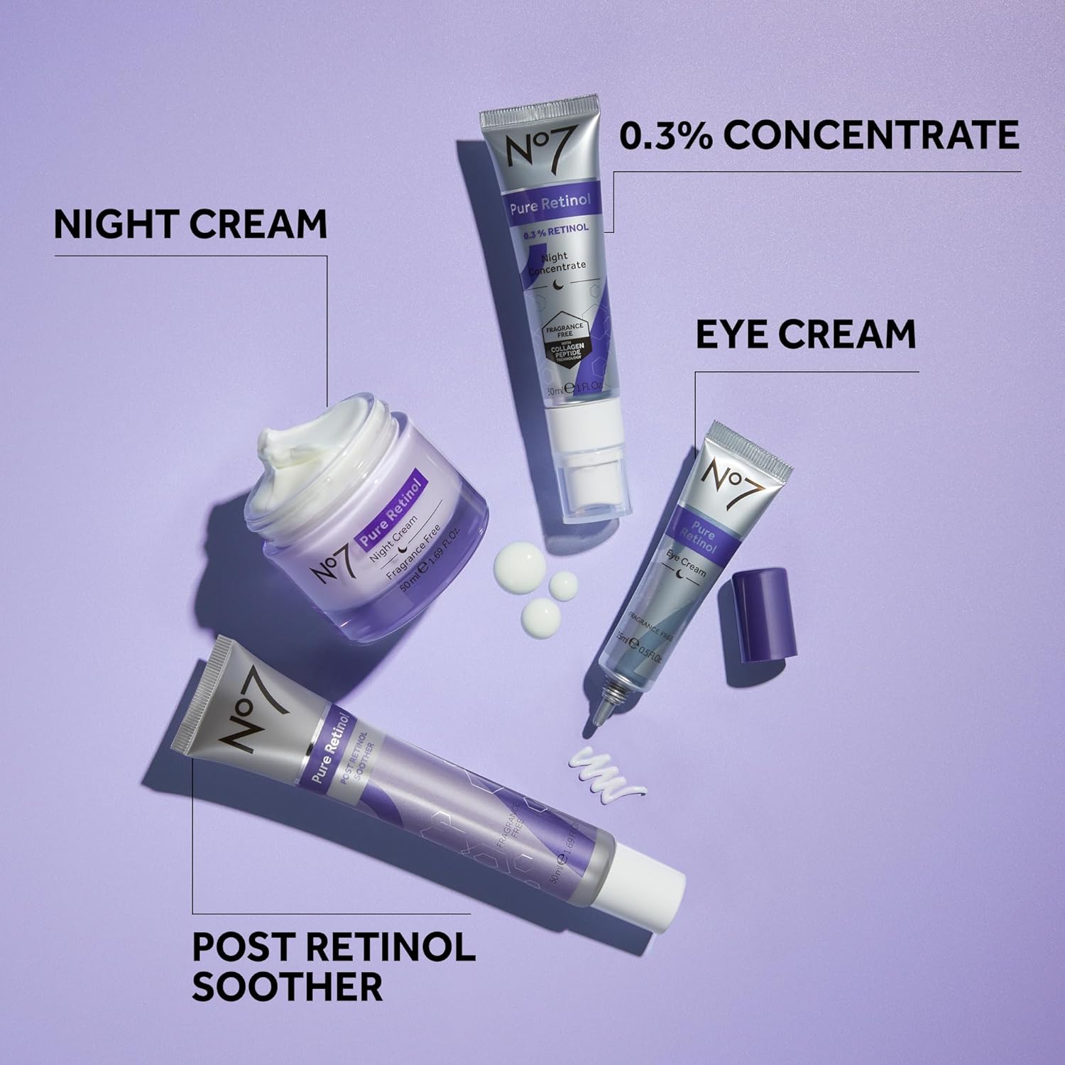 No7 Advanced Retinol 0.3% Night Concentrate - Slow Release Retinol Serum + Peptide Matrixyl 3000+ Boosted Overnight Anti-Aging Serum for Smoother, Softer Skin (1oz) - Image 7