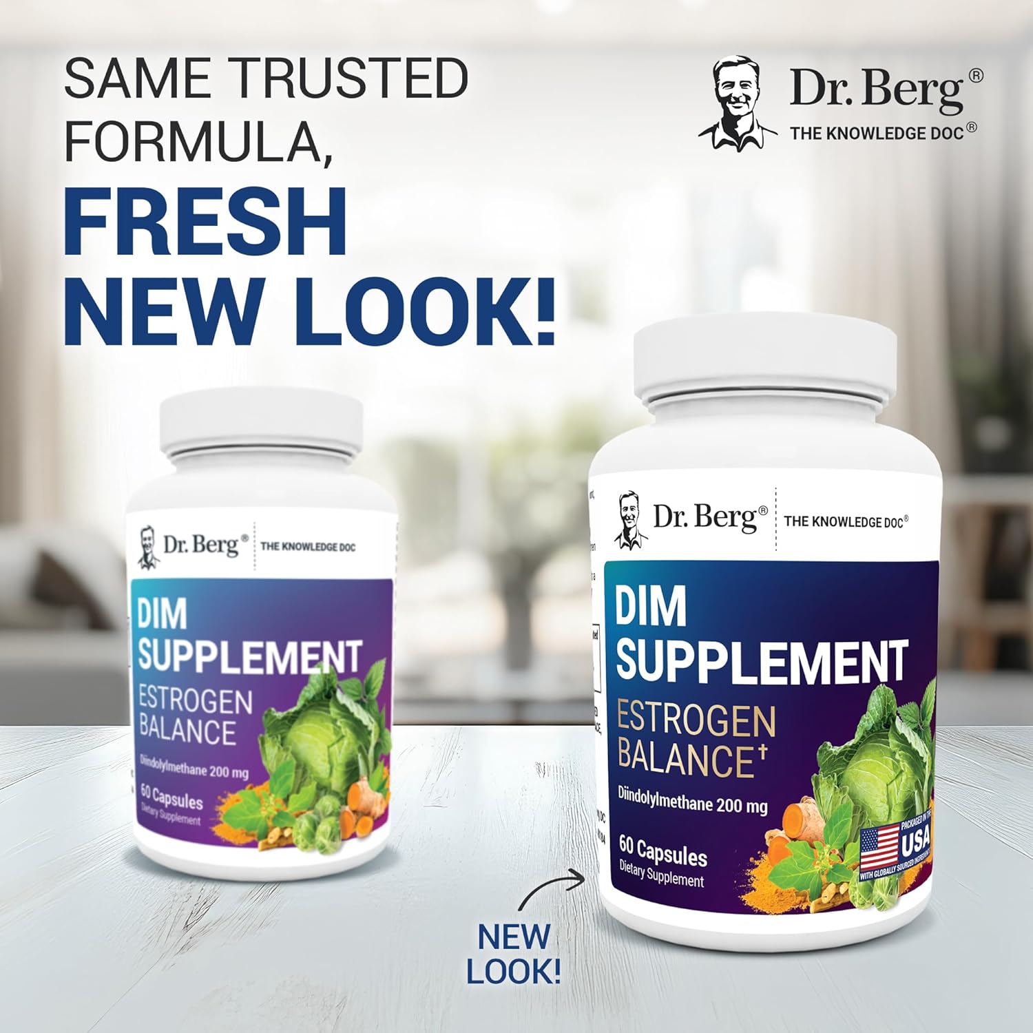 Dr. Berg DIM Supplement Estrogen Balance - Original Estrogen Supplement for Women with Diindolylmethane for Menstrual Symptoms & Menopause Relief & Black Pepper for Enhanced Absorption - 60 Capsules - Image 2