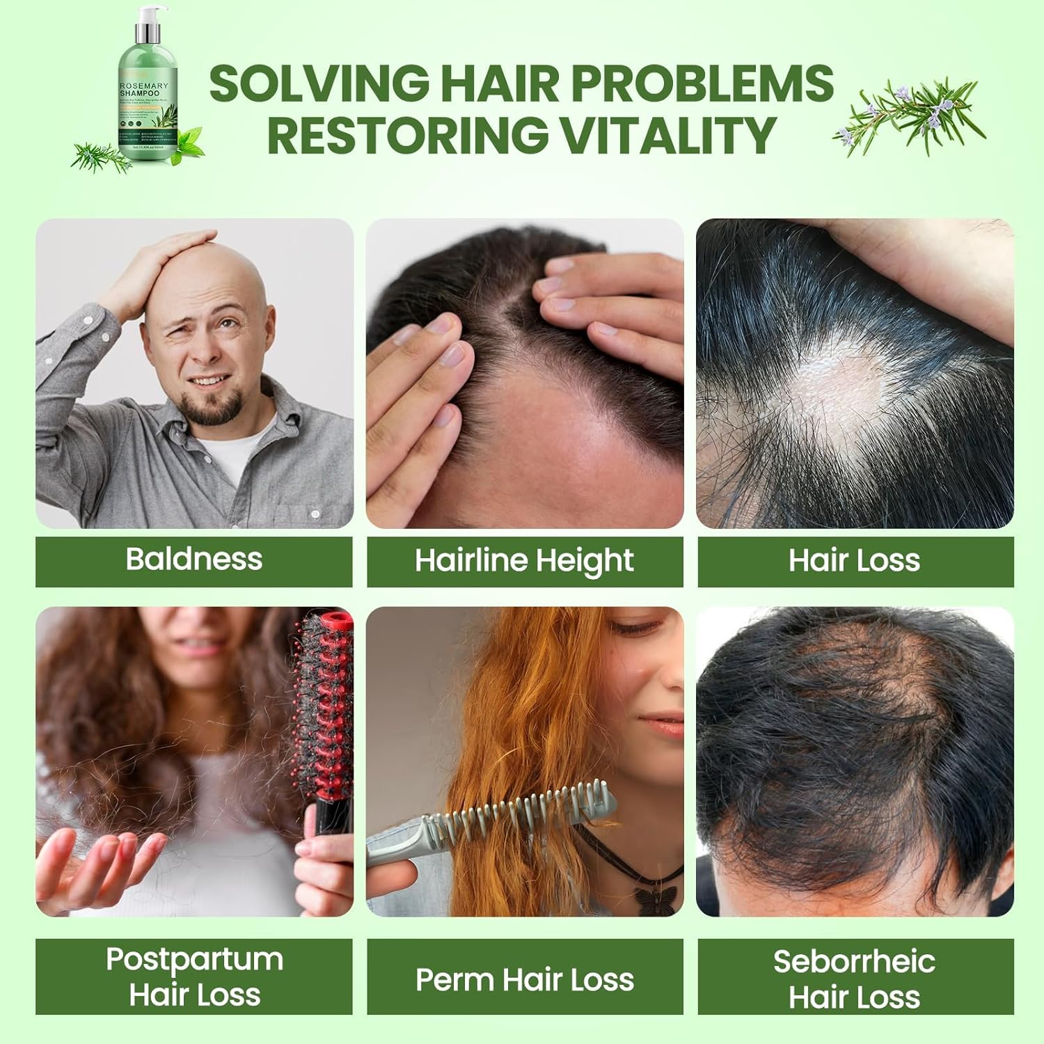 Rosemary Shampoo for Hair Growth: Thickening & Regrowth Formula for Women & Men - Rosemary Mint Strengthening Shampoo with Tea Tree Oil Biotin for Thinning & Loss Hair & Dry Damaged Care - Image 4