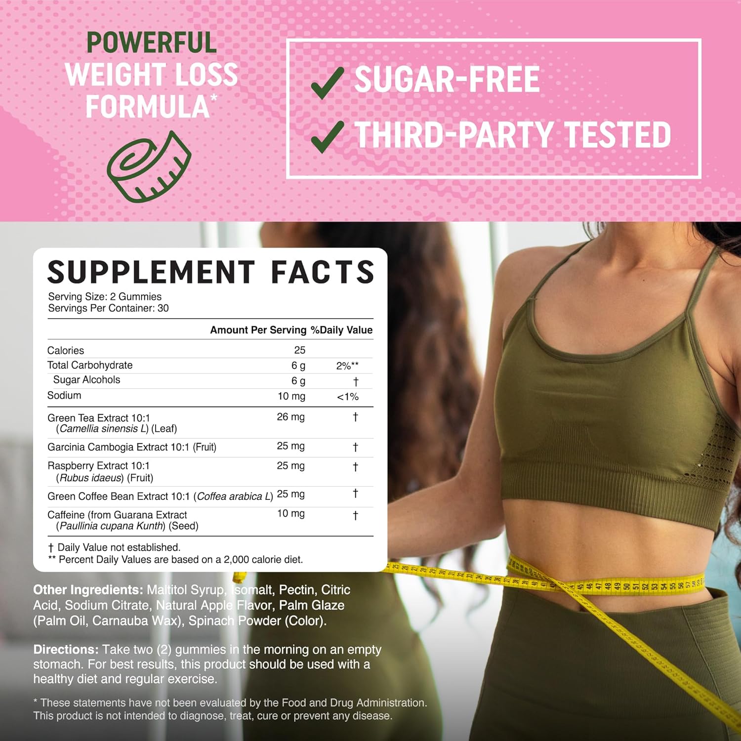 Women’s Fat Burner Gummies for Weight Loss | Green Tea, Green Coffee Bean, Garcinia Cambogia & Ketones | Fat Burners for Women Weight Loss Gummies | Green Tea Fat Burner Supplements | 60 Count - Image 6