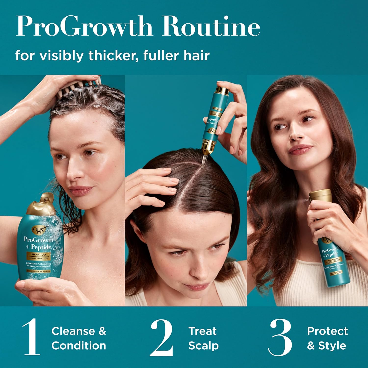 OGX ProGrowth + Peptide Scalp Serum, Strengthens & Densifies by Hydrating the Scalp and Reinforcing Roots to Support Natural Hair Growth, 0.33 fl. oz - Image 7