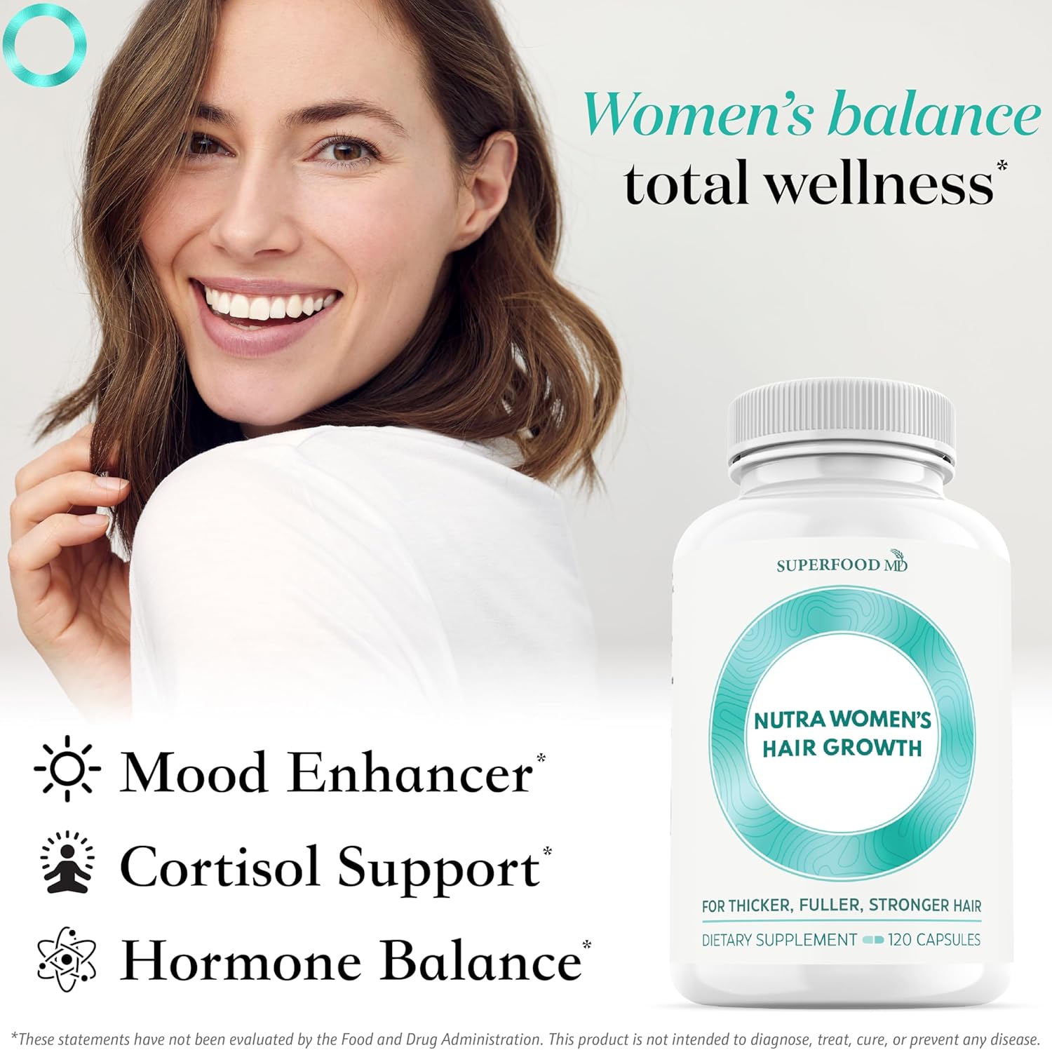 Women's Balance Hair Growth Supplements, Ages 45 and Up, Customer Proven for Visibly Thicker Hair and Scalp Coverage, Soy-Free, Made with 26 Ingredients Including Beta Carotenes - 1 Month Supply - Image 5