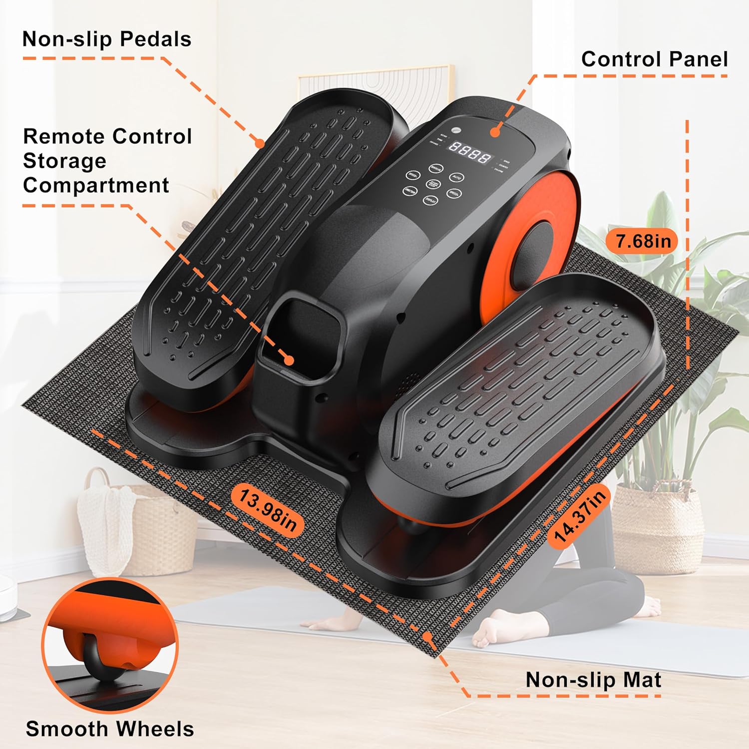 Mini Under Desk Elliptical Low Impact Electric Leg Exerciser As Seen on TV While Sitting for Seniors with Non-Slip Mat Quiet & Portable for Home and Office - Image 9