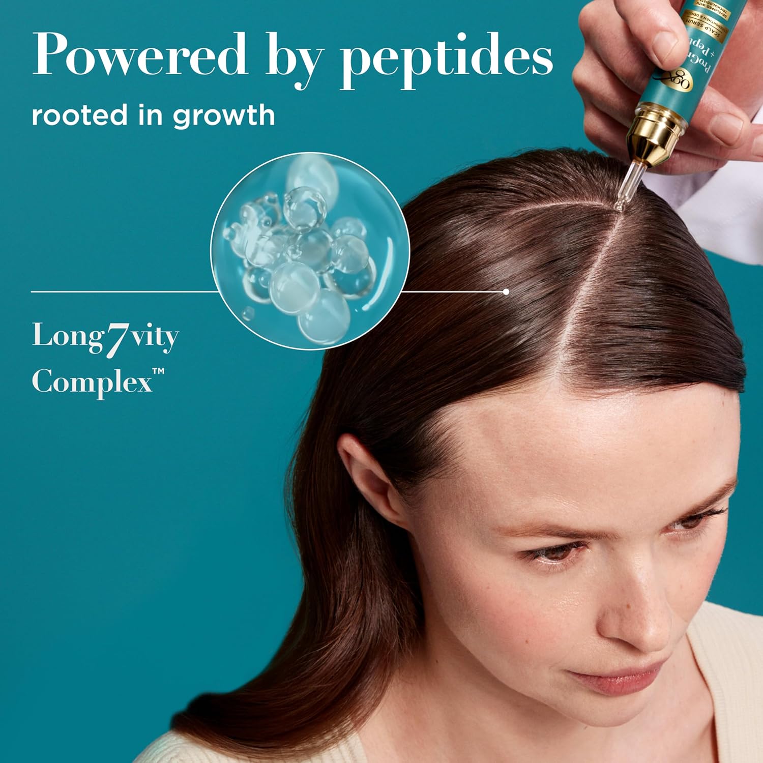 OGX ProGrowth + Peptide Scalp Serum, Strengthens & Densifies by Hydrating the Scalp and Reinforcing Roots to Support Natural Hair Growth, 0.33 fl. oz - Image 3