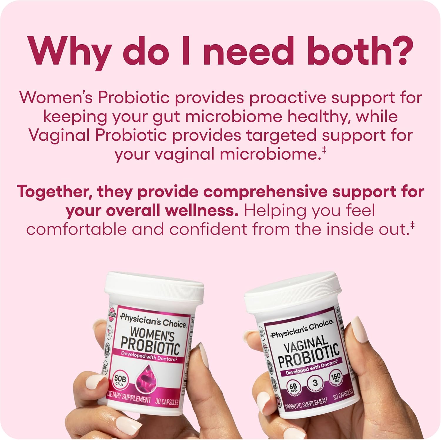 Physician's CHOICE Feminine Power Duo Bundle - Vaginal Probiotic + Womens Probiotic Bundle - Image 3