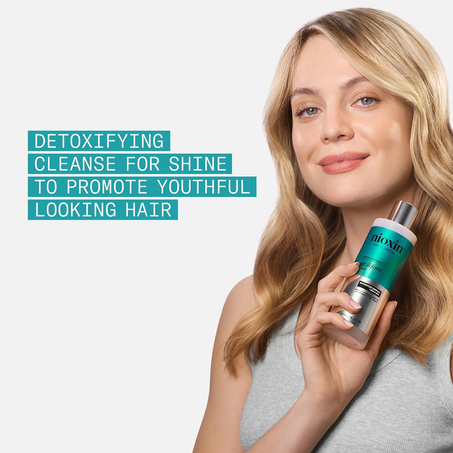 Nioxin Age Defense Shampoo for Aging Hair | Detox Scalp Cleanser with Niacinamide | Deeply Cleanses & Purifies Scalp & Hair | Paraben, Sulfate & Silicone-Free | Daily Use - Image 4