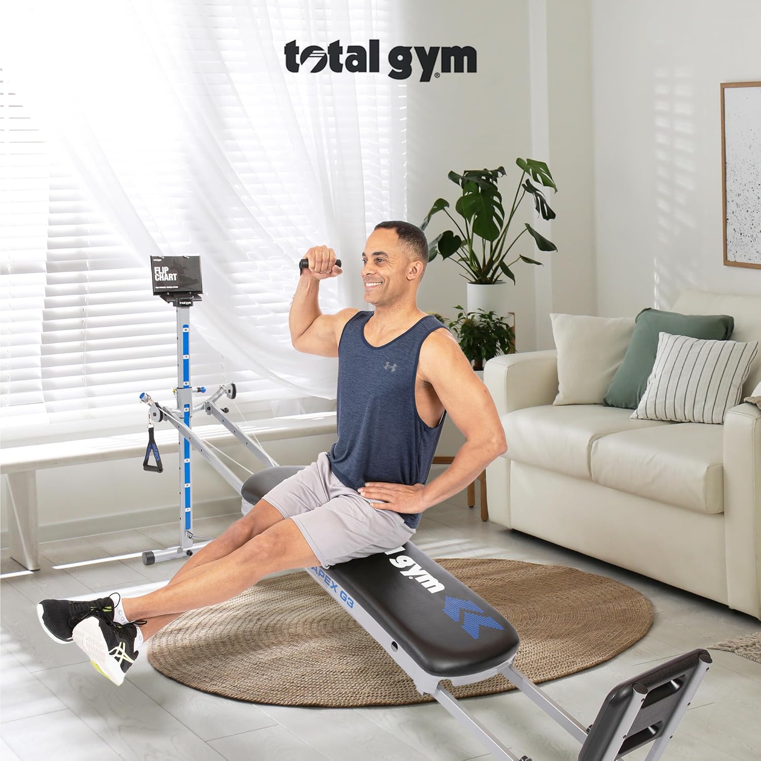 Total Gym Apex G3, Slim-Frame Incline Bodyweight Training Home Exercise Machine w/ 8 Levels of Resistance, Squat Stand, & Basic Accessory Set - Image 5