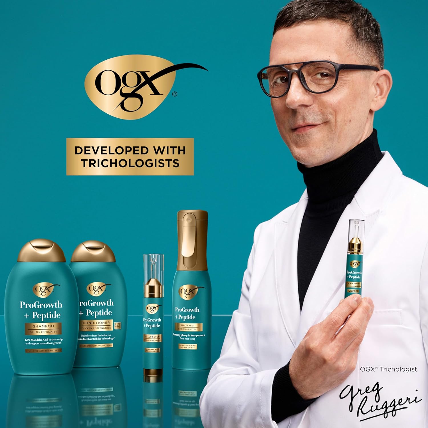 OGX ProGrowth + Peptide Scalp Serum, Strengthens & Densifies by Hydrating the Scalp and Reinforcing Roots to Support Natural Hair Growth, 0.33 fl. oz - Image 8