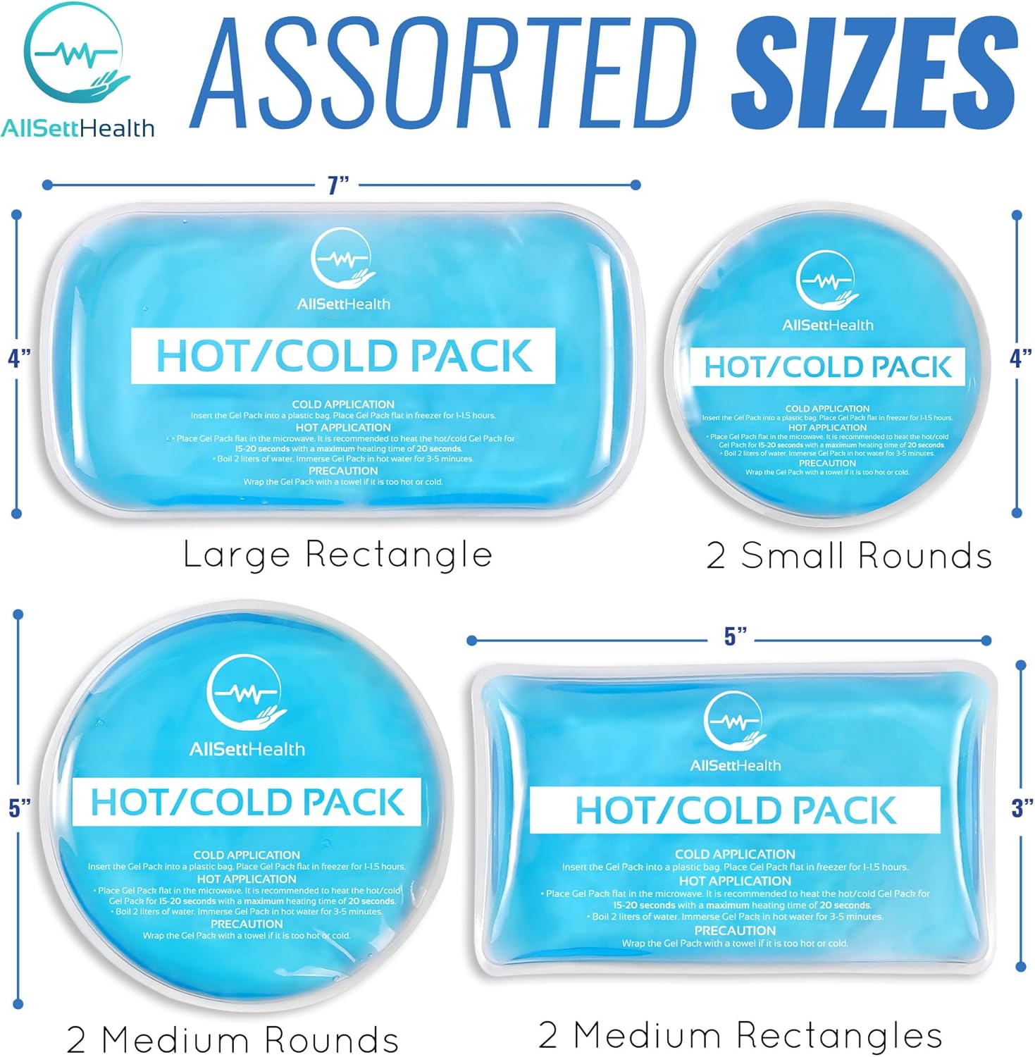 Reusable Hot and Cold Gel Ice Packs for Injuries - Gel Cold Packs for Injuries - Multiple Shapes and Sizes 7 Variety Pack - Image 6