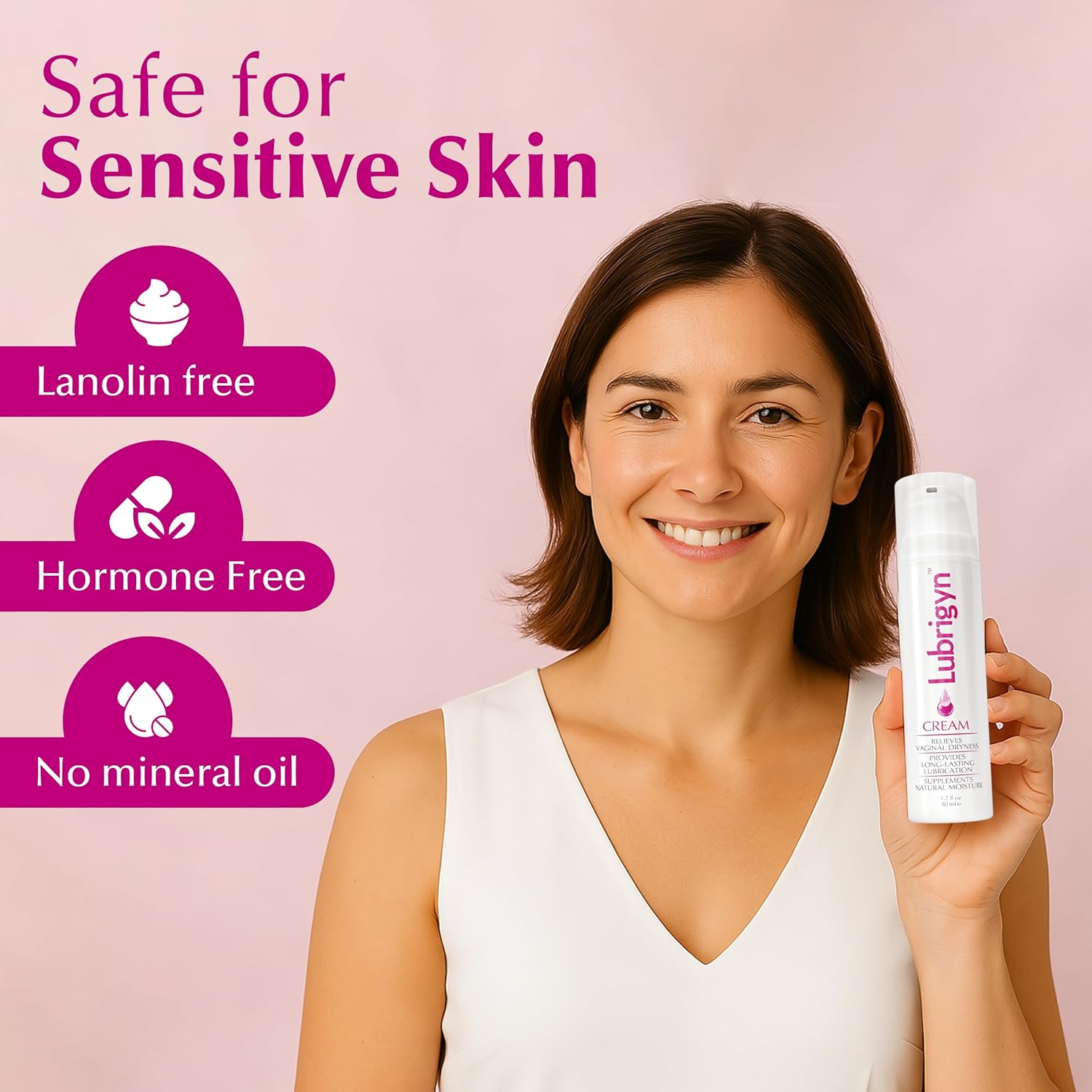 Lubrigyn - Cream for Feminine Care, Fusion of Natural Oil-Based Moisturizing Intimate Lubricant with Hyaluronic Acid and Fitoextract Bioactive for Easing Dryness and Enhancing Comfort, 1.7 fl oz - Image 4