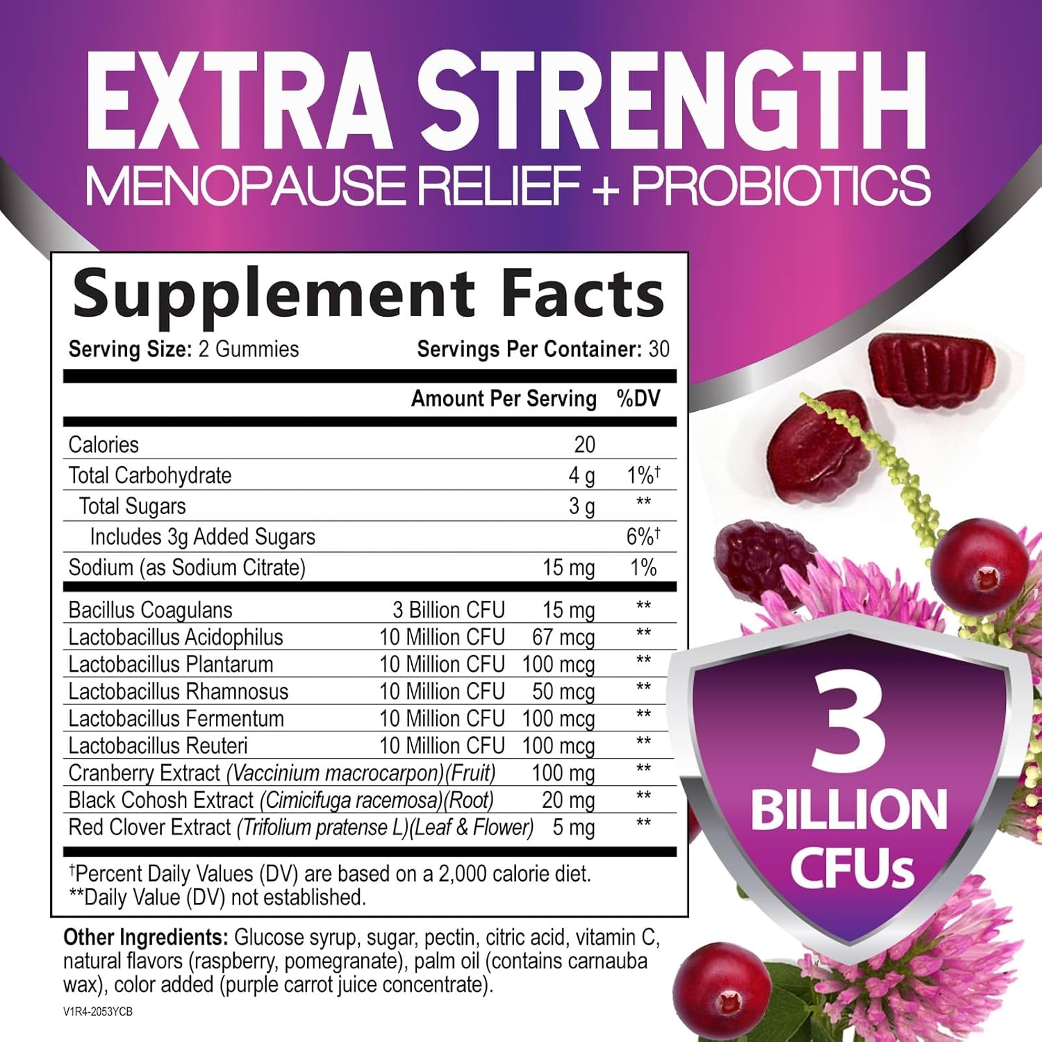 Menopause Supplement Gummies - Complete Women's Probiotics Gummy Supplements - Advanced Menopause Relief for Women with Black Cohosh & Cranberry - Mild Hot Flashes & Night Sweats Support - 60 Gummies - Image 2