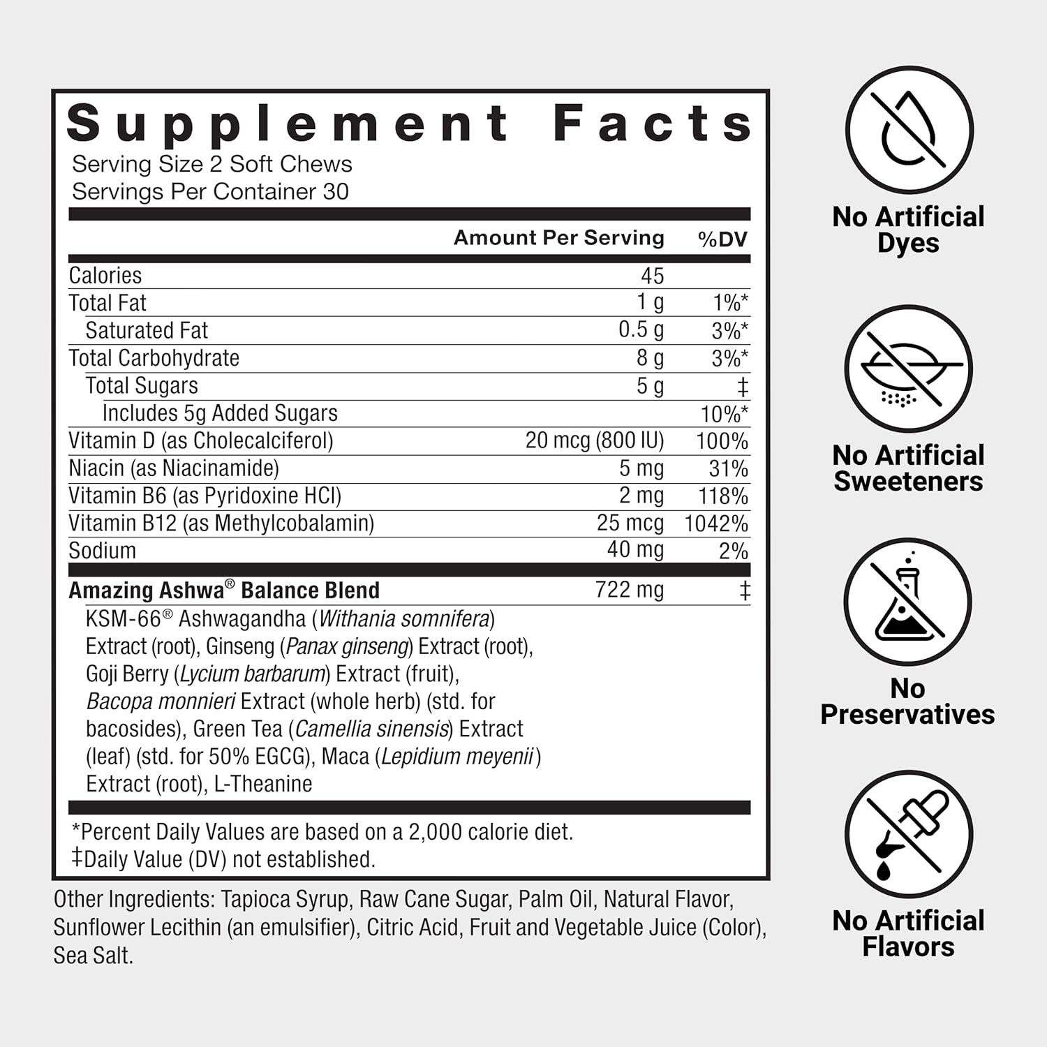 Force Factor Amazing Ashwa for Stress Relief, Memory, Focus, and Immune Support Health, Ashwaganda Supplement with KSM-66 Ashwagandha for Stress, 60 Soft Chews - Image 6