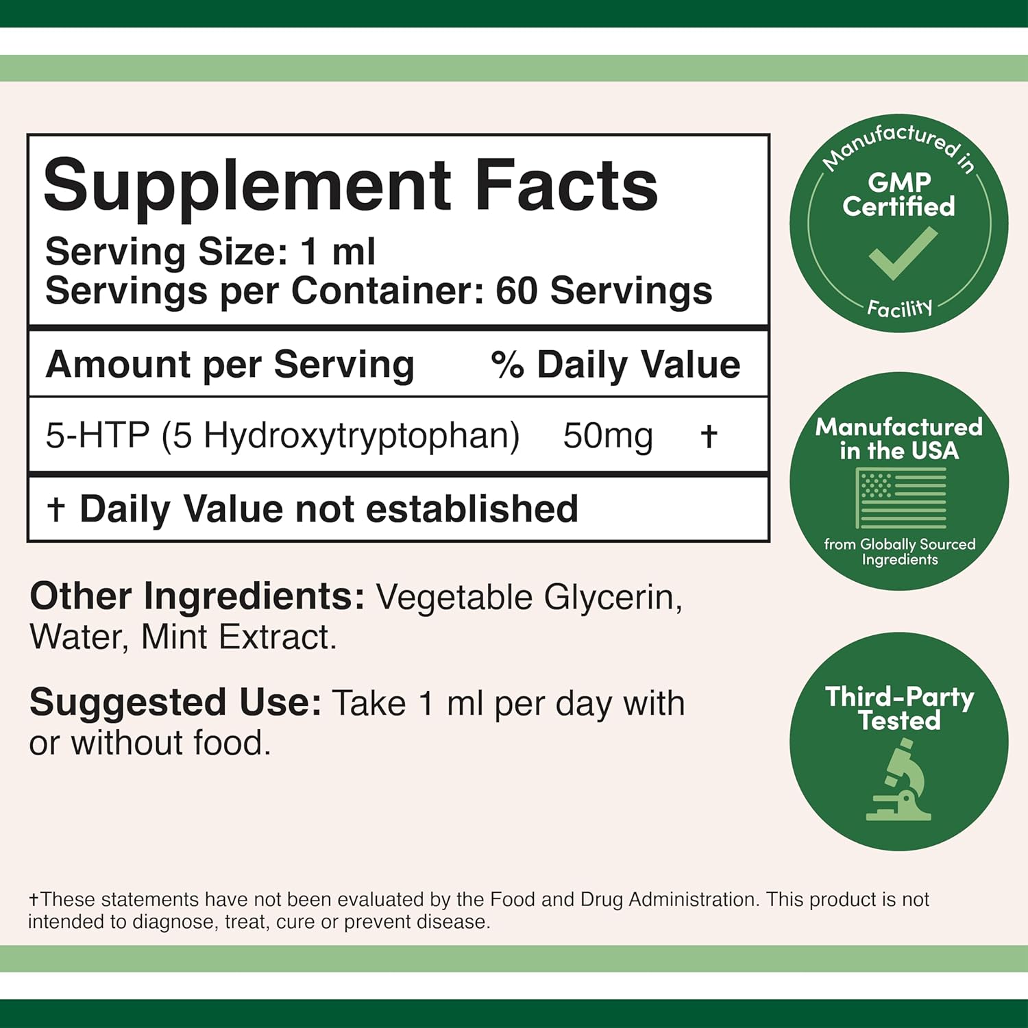 5HTP Liquid Drops - More Absorbable and Effective Than 5 HTP Capsules (60 Servings of 50mg 99%+ 5-HTP) Serotonin Supplement for Mood, Sleep, and Relaxation by Double Wood - Image 2
