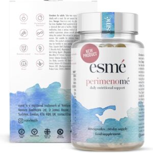 Esme Menopause Supplements Perimenopause Supplements 1 Month Supply - Daily Support for The Early Stage of Menopause – 60 Capsules - Includes Ashwagandha, Vitamins and Red Clover