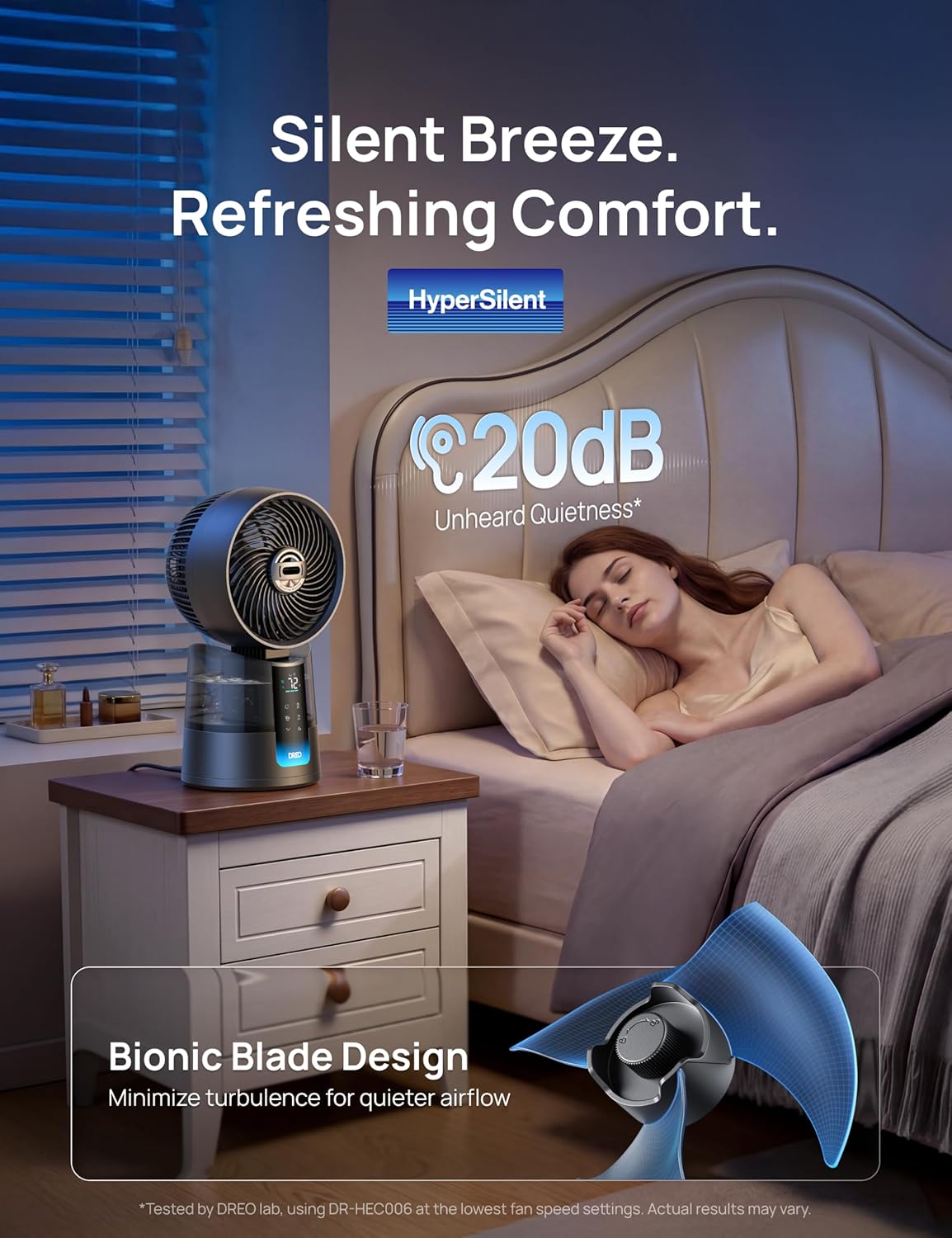 DREO TurboCool Misting Fan 516, 5℉ Drop Cooling Fans that Blow Cold Air, 150°+30° Omni-directional Oscillating, Evaporative air cooler, 26 ft/s Wind, Ultrafine Mist, 20dB Quiet, 6 Speeds 2 Modes, Grey - Image 4