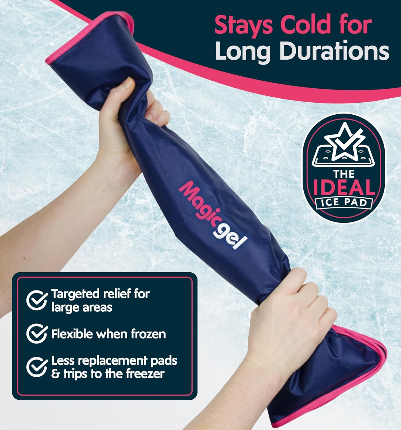 Extra Large & Reusable Ice Pack (15 x 23.5 inches, XL) for Maximum Back and Full Body Pain Relief from Injuries, Swelling, Bruises, Sprains | Ice Blanket for Sleeping & Physical Therapy | By Magic Gel - Image 4