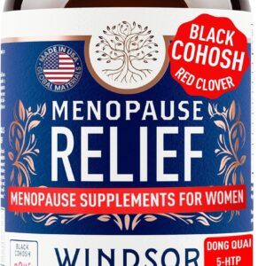 Menopause Supplements for Women - 5-HTP, Dong Quai, Black Cohosh for Menopause Hot Flashes, Night Sweats Relief Support - Womens Pre Meno Premenopausal Perimenopause Supplement - 90 Caps