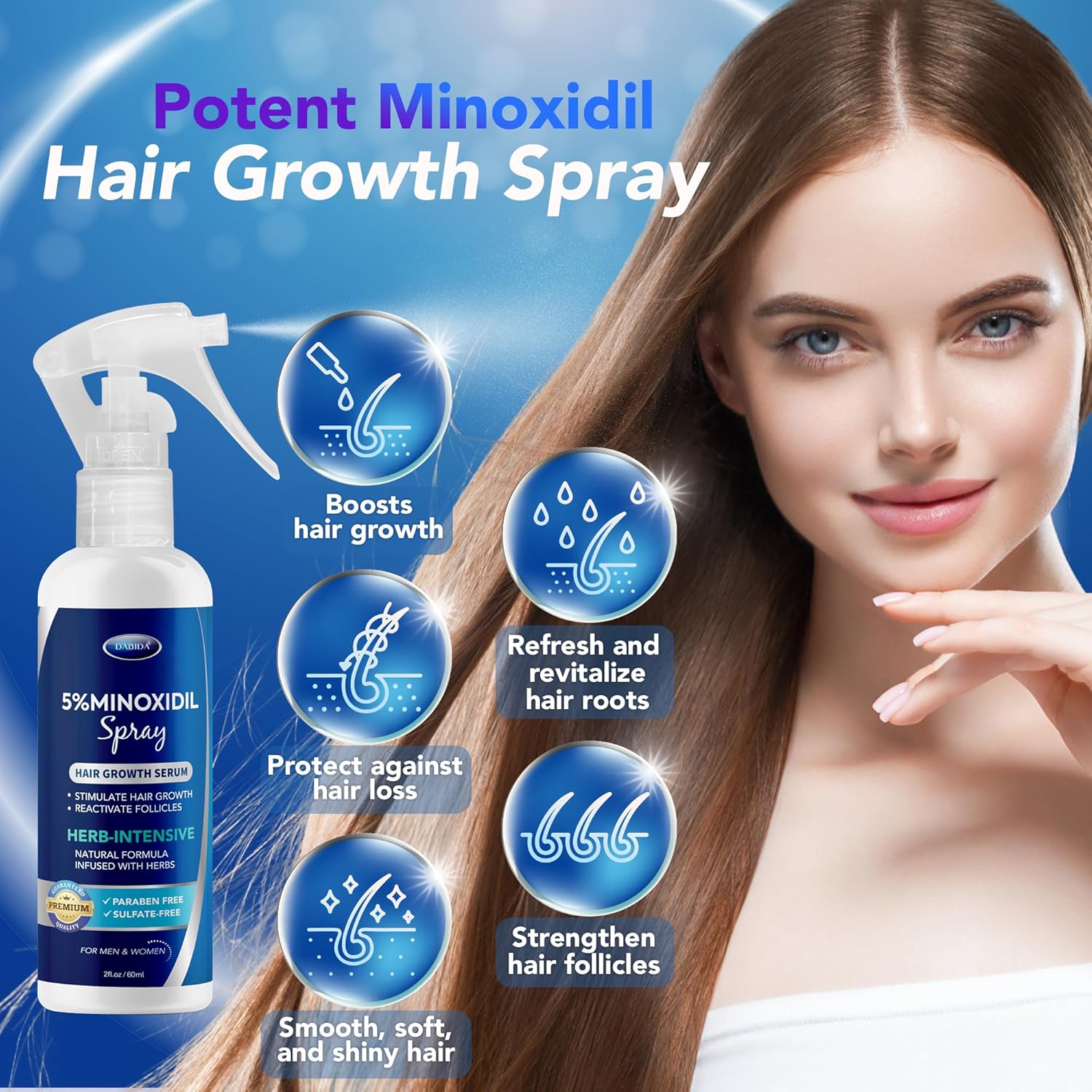 5% Minoxidil Hair Regrowth Spray : Minoxidil for Women Hair Growth Treatment, Minoxidil 5 percent for Men Beard Growth - 60ml - Image 9