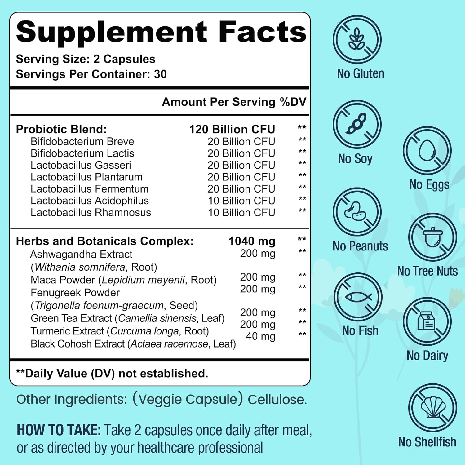 120 Billion CFU Probiotic - Menopause Support Probiotics for Women, Natural Menopause Probiotic Supplement for Hot Flashes Night Sweats Mood Swings Hormone Balance Gut & Immune Health- 120 Caps - Image 2