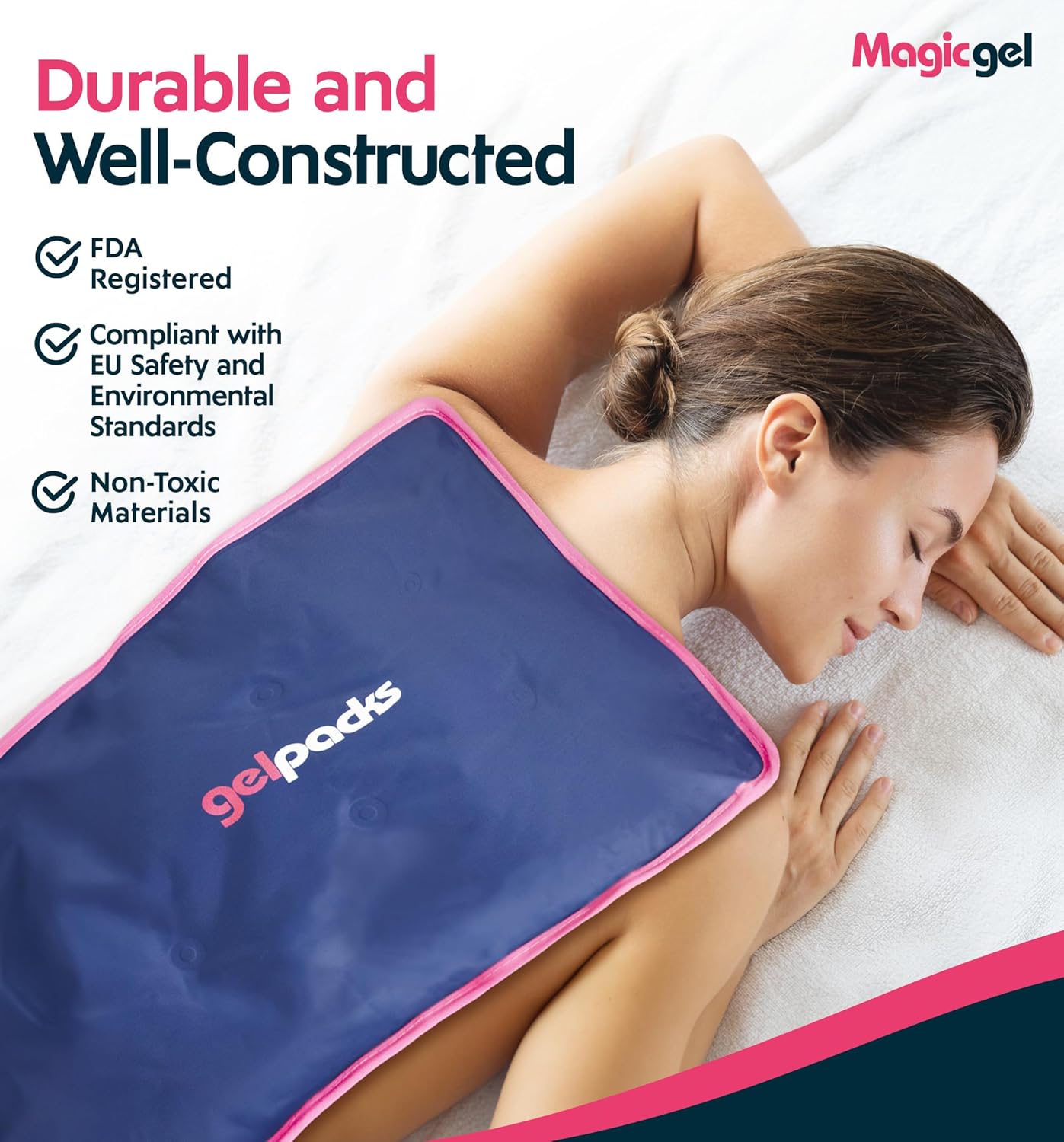 Extra Large & Reusable Ice Pack (15 x 23.5 inches, XL) for Maximum Back and Full Body Pain Relief from Injuries, Swelling, Bruises, Sprains | Ice Blanket for Sleeping & Physical Therapy | By Magic Gel - Image 7