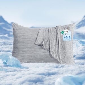 Marchpower 2 Pack Cooling Pillowcases Queen Size, Arc-Chill Cool Fiber, Double Sided Design for Hot Sleepers Night Sweats Hot Flashes, Oeko-TEX Certified Soft Breathable Pillow Covers Hidden Zipper