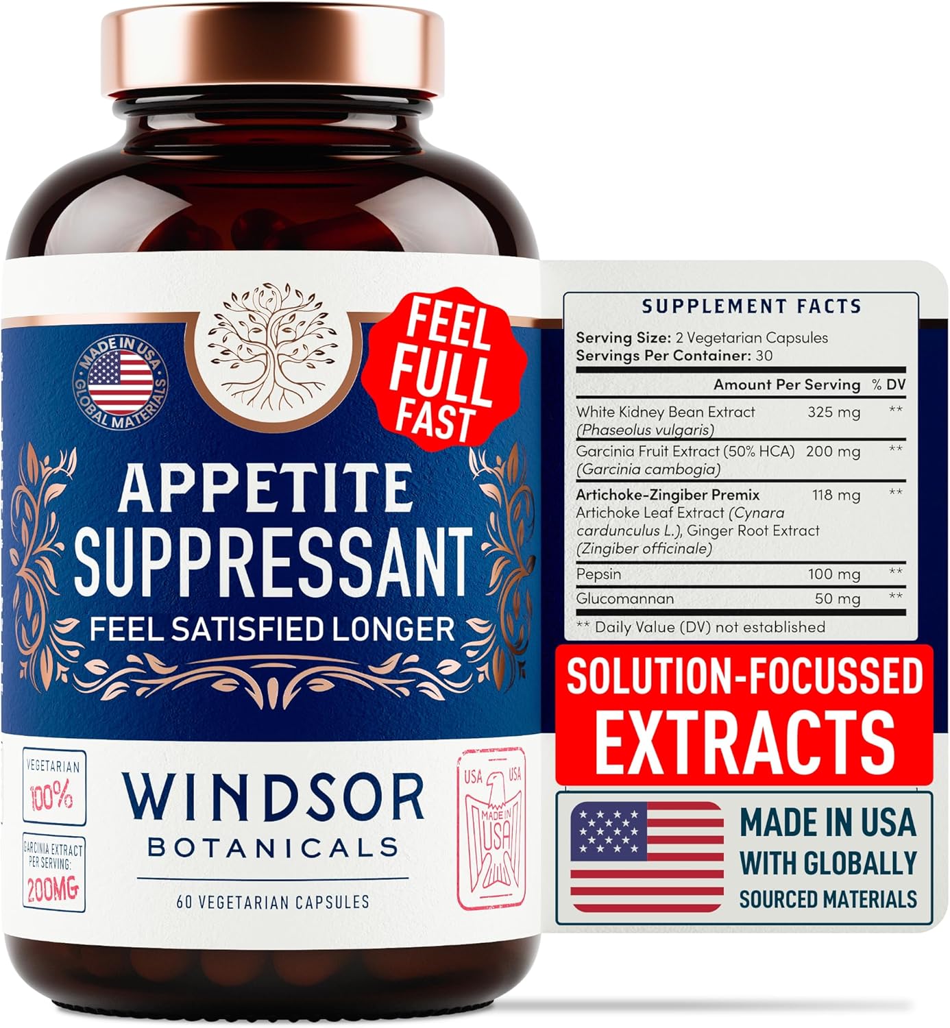 Appetite Suppressant for Weight Loss - Garcinia Cambogia Weight Loss Pills, White Kidney Bean Extract, Artichoke, Glucomannan - Hunger & Craving Suppressant, Metabolism Booster - 60 Veggie Diet Pills - Image 9