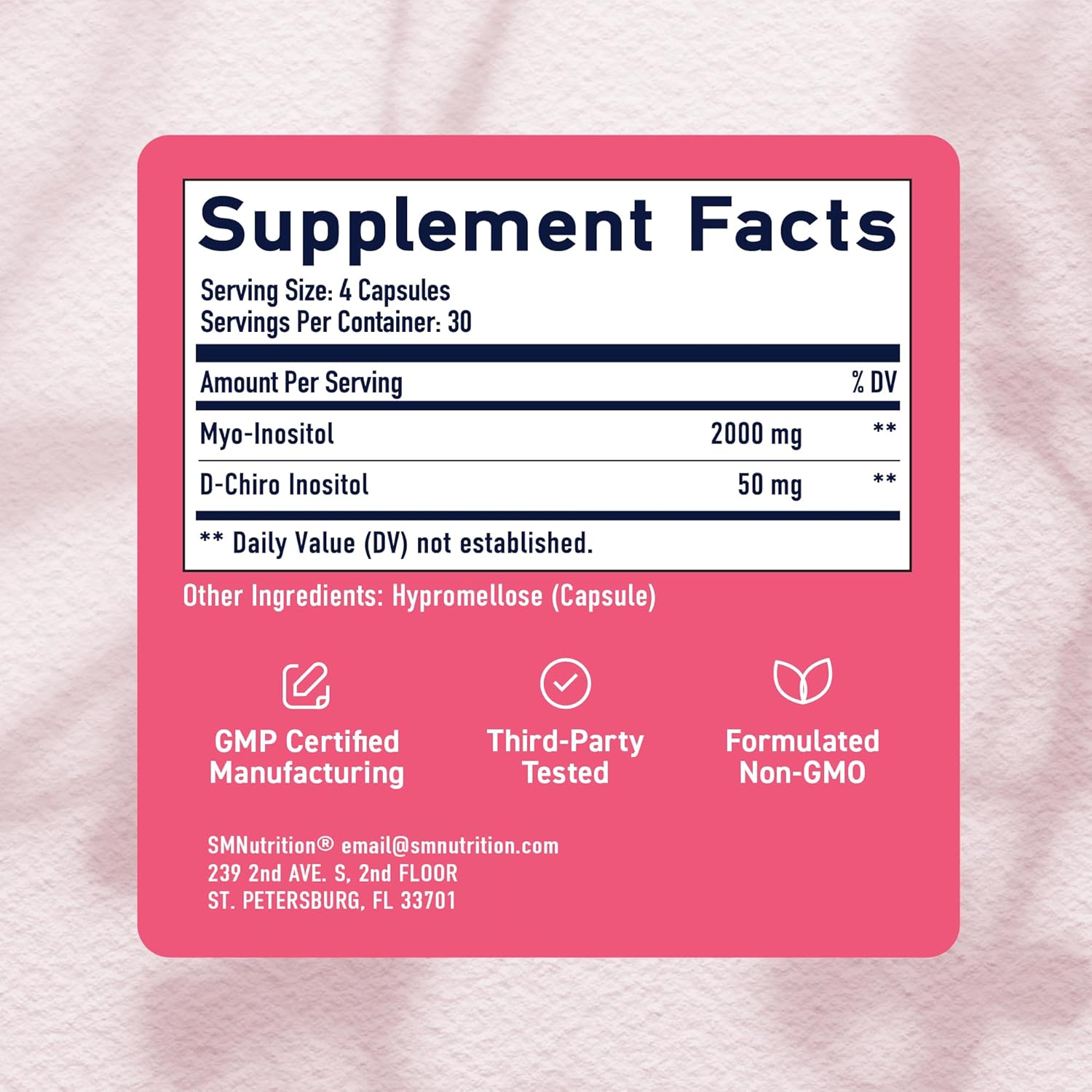 Myo-Inositol & D-Chiro Inositol for Hormone Balance for Women | Fertility, Ovarian Health & Cycle Support | Ideal 40:1 Ratio, Myoinositol 2000mg & D Chiro 50mg | Ovarian Support Vitamins | 120 Ct. - Image 6