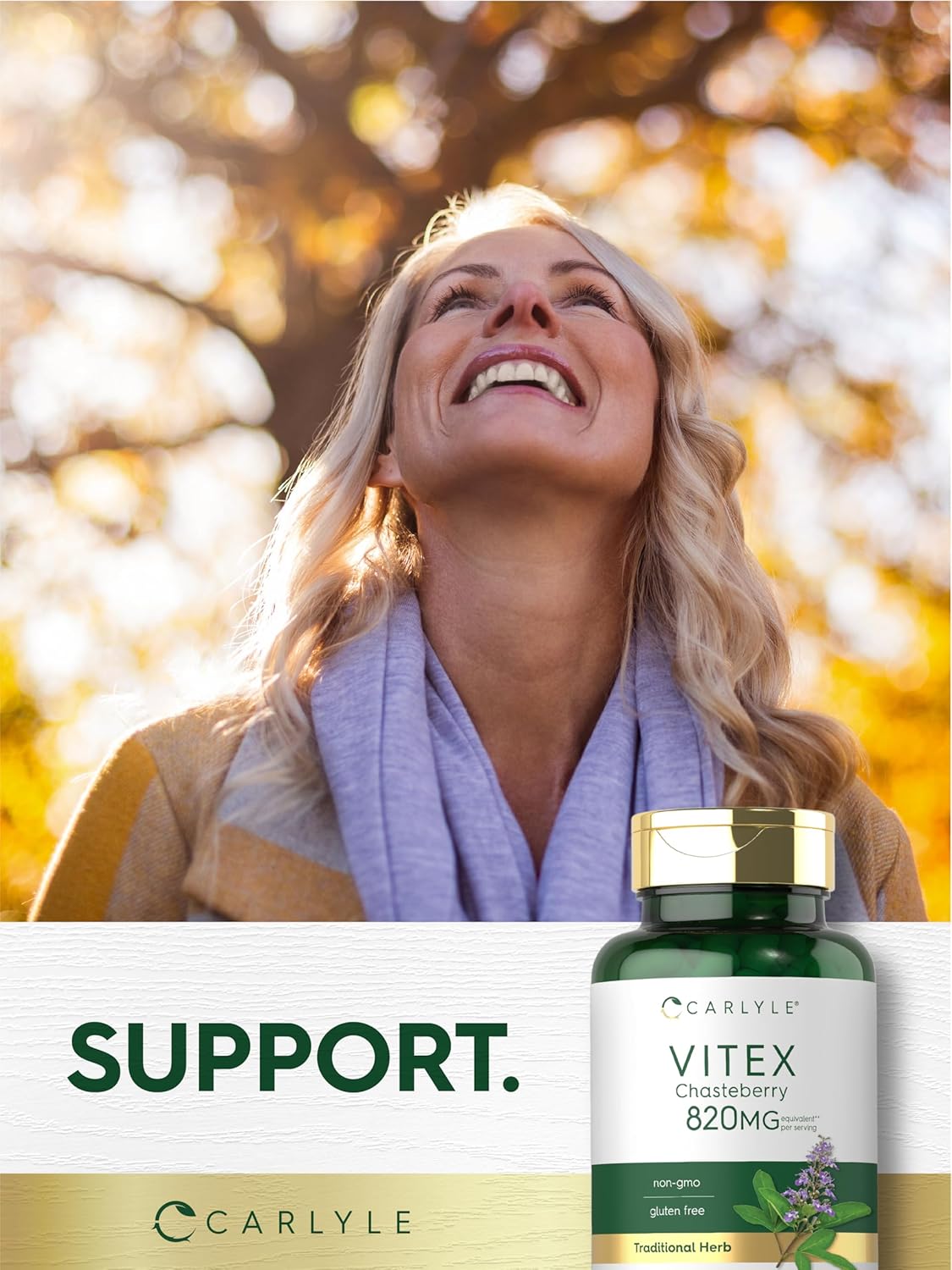 Carlyle Vitex Chasteberry Supplement | 150 Capsules | Vitex Agnus-Castus Fruit for Women | Non-GMO, Gluten Free - Image 7