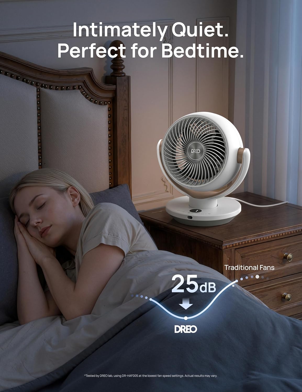 DREO Fan for Bedroom, Desk Air Circulator Fans with Remote, 11 Inch Table Fan for Whole Room, 65ft Powerful Airflow, 120° Vertical Manual and 90° Oscillating, 4 Speeds, 8H Timer, 25dB Quiet, Home - Image 4