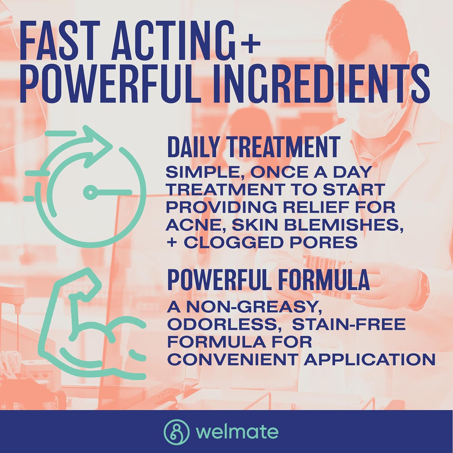 WELMATE Adapalene Gel 0.1% Acne Treatment, Retinoid for Face, Helps Clear Blackheads, Pimples & Clogged Pores, Dermatologist Developed, Oil Free & Fragrance Free, 90 Day Supply, 1.6 oz - Image 3