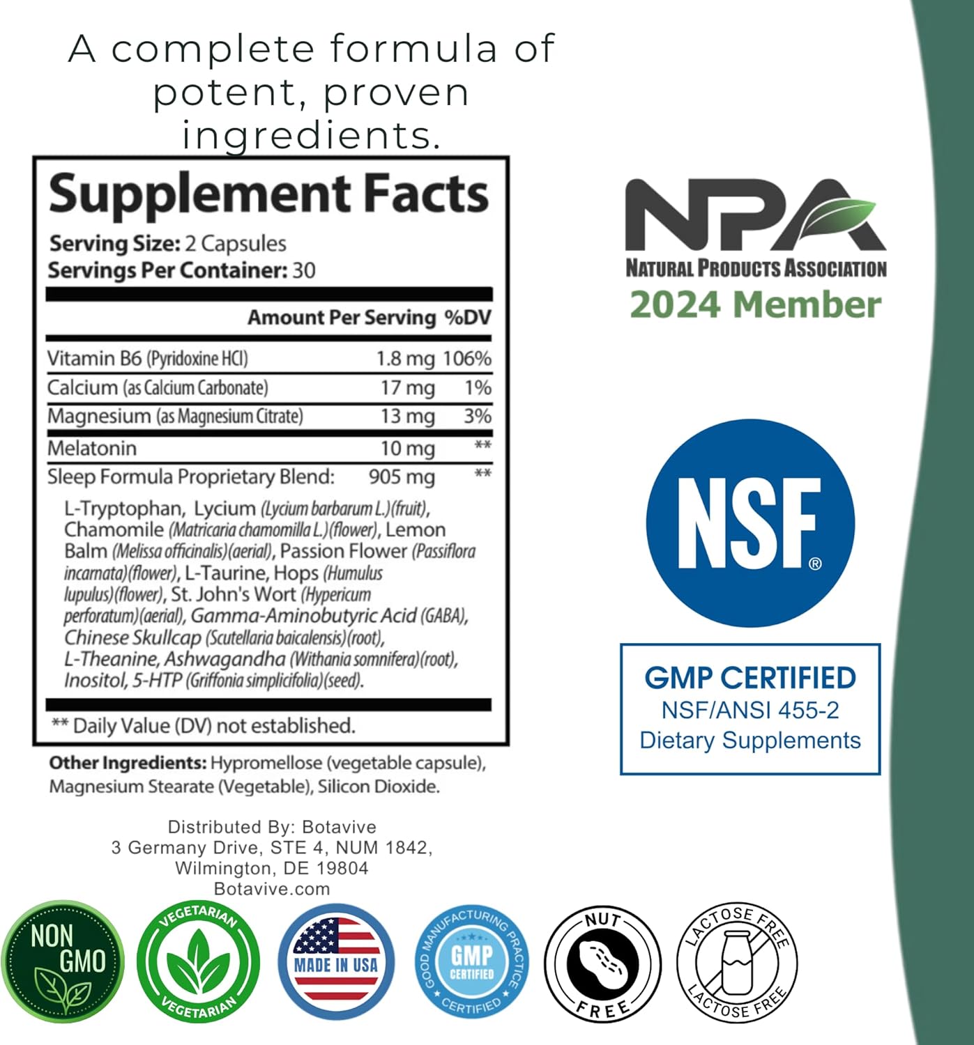 Sleep Aid for Women – Natural Menopause Sleep Support with Melatonin, Magnesium, Valerian & Chamomile – Non-Habit Forming – 60 Capsules – Botavive Dream - Image 9