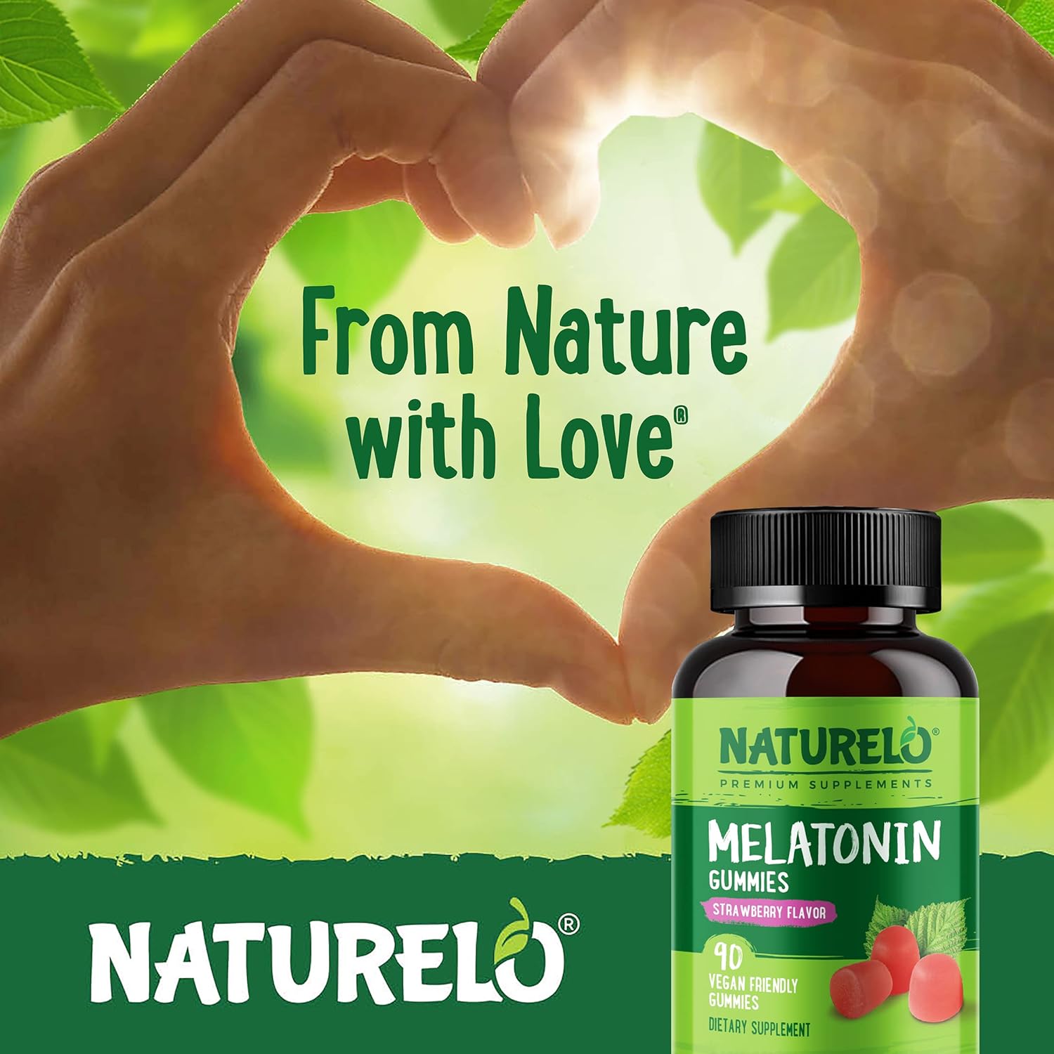 NATURELO Melatonin Gummies – Non-GMO, Gluten-Free, Soy Free - Strawberry Flavor - Gentle Sleep Supplement - 90 Vegetarian Gummies - Image 5
