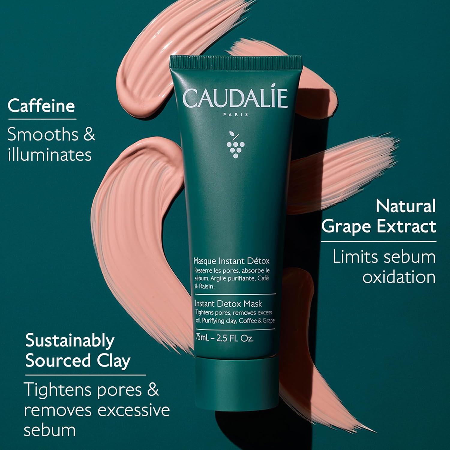 Caudalie Instant Detox Mask Pore Minimizing - Visibly Eliminates Excess Sebum and Visibly Tightens Pores in as Little as 10 Minutes - Image 4