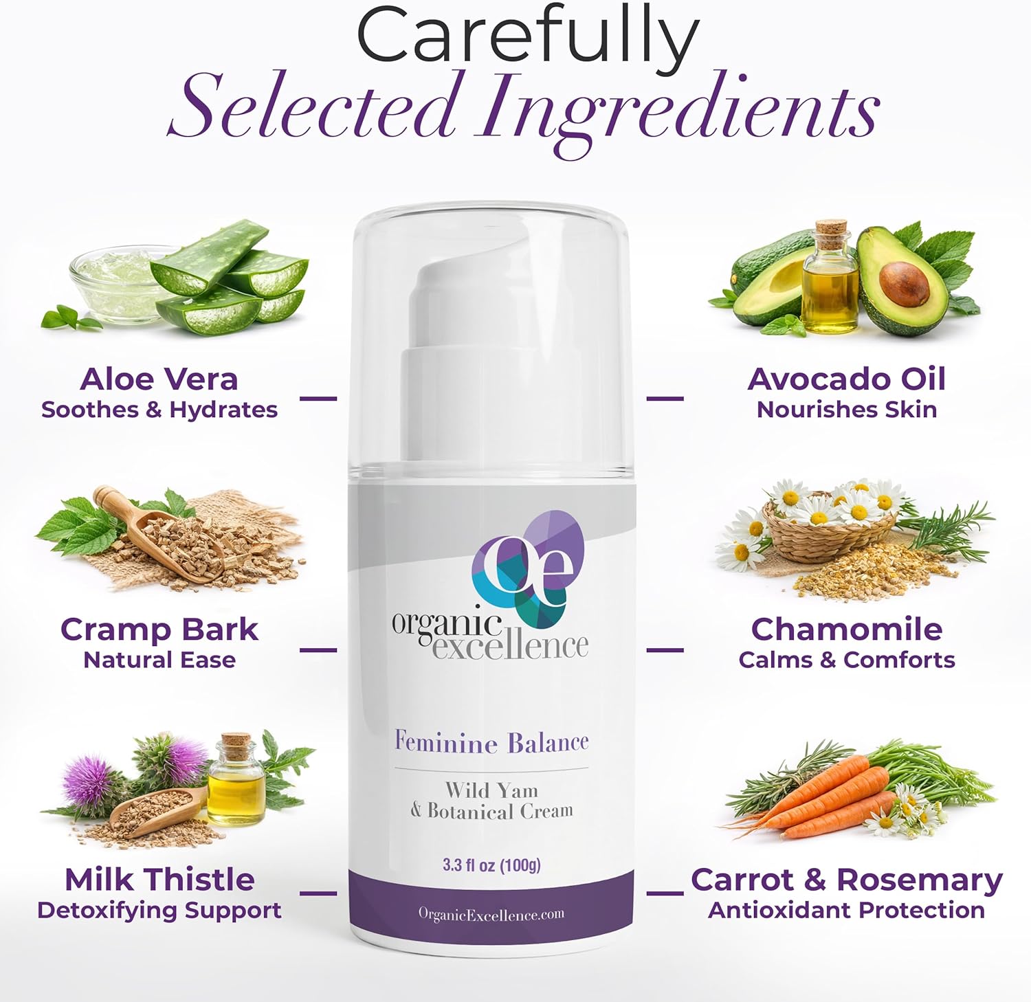 Organic Excellence Feminine Balance Wild Yam & Botanical Cream for Women – 3.3 fl oz - Image 4