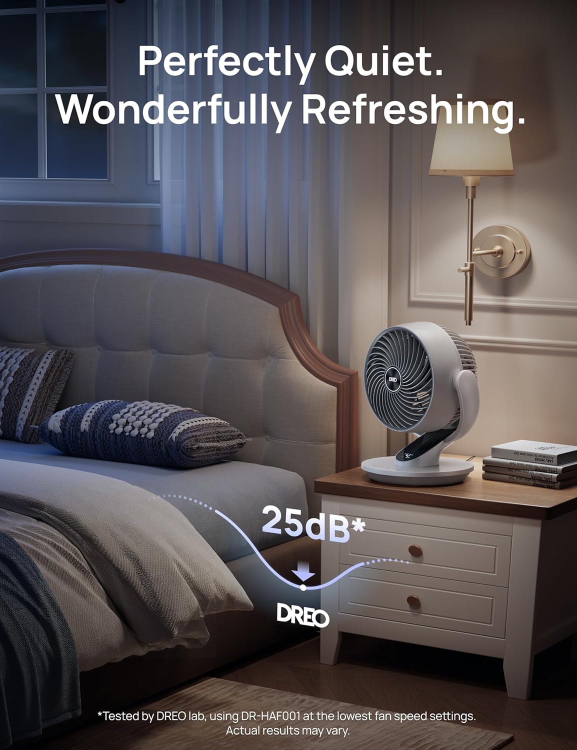 DREO Oscillating Fan for Bedroom, 13 Inch Quiet Table Fans for Home Whole Room, 75ft Powerful Airflow, Desk Air Circulator Fan with Remote, 120° Adjustable Tilt, 4 Speeds, 8H Timer, for Office Desktop - Image 4